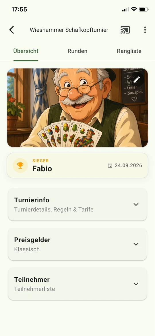 Turnier abschließen