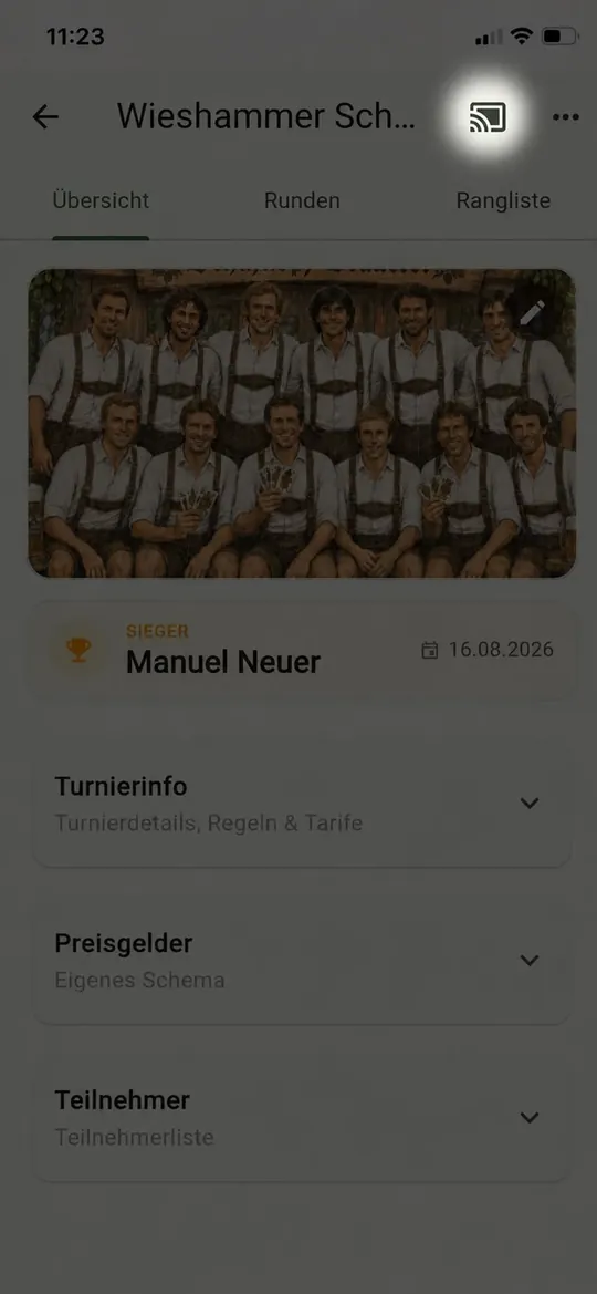 Praesentationsmodus ueber das Symbol oben rechts starten