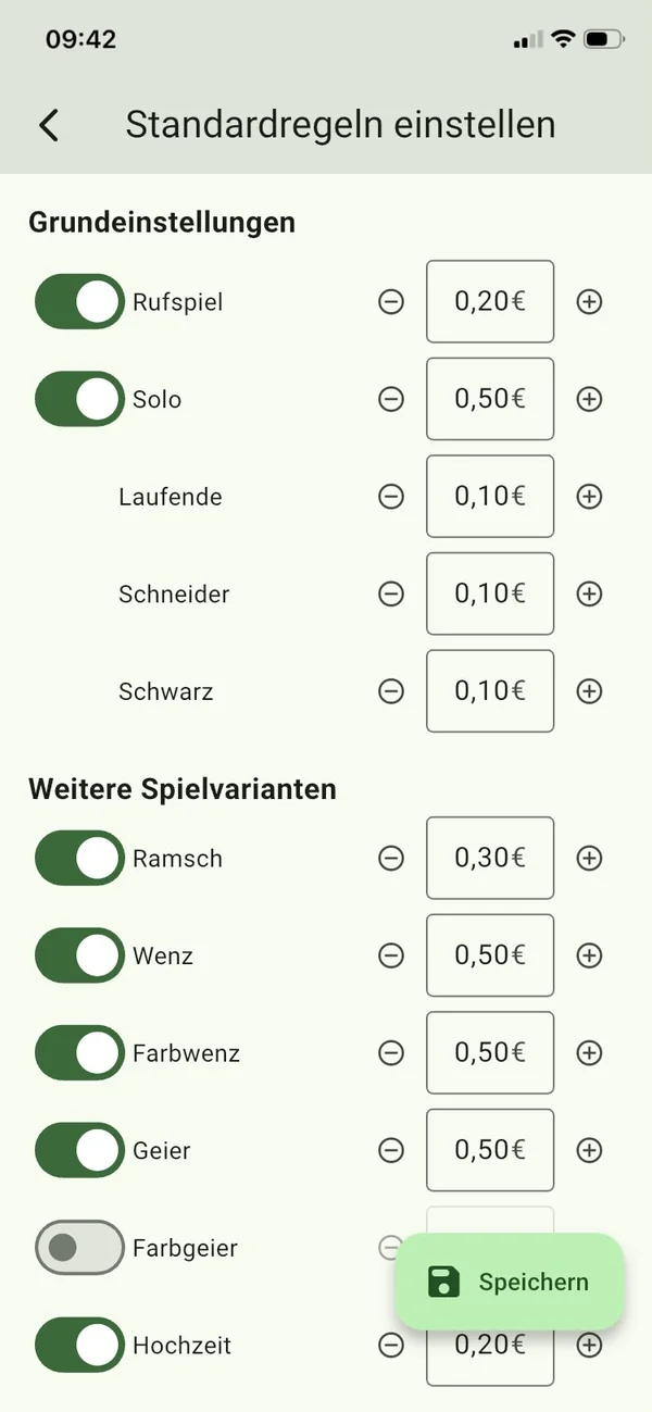Regeln und Tarife festlegen